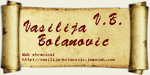 Vasilija Bolanović vizit kartica